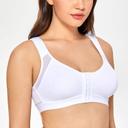 DELIMIRA Women's Full Coverage Front Closure Wire Free Back Support Posture Bra