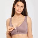 DELIMIRA Women's Full Coverage Front Closure Wire Free Back Support Posture Bra