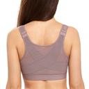 DELIMIRA Women's Full Coverage Front Closure Wire Free Back Support Posture Bra