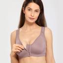 DELIMIRA Women's Full Coverage Front Closure Wire Free Back Support Posture Bra