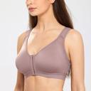DELIMIRA Women's Full Coverage Front Closure Wire Free Back Support Posture Bra