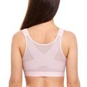 DELIMIRA Women's Full Coverage Front Closure Wire Free Back Support Posture Bra