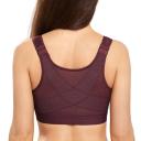 DELIMIRA Women's Full Coverage Front Closure Wire Free Back Support Posture Bra