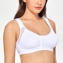 DELIMIRA Women's Full Coverage Front Closure Wire Free Back Support Posture Bra