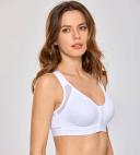 DELIMIRA Women's Full Coverage Front Closure Wire Free Back Support Posture Bra