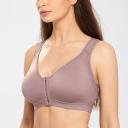 DELIMIRA Women's Full Coverage Front Closure Wire Free Back Support Posture Bra