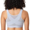 DELIMIRA Women's Full Coverage Front Closure Wire Free Back Support Posture Bra