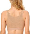 DELIMIRA Women's Full Coverage Front Closure Wire Free Back Support Posture Bra