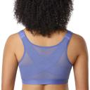 DELIMIRA Women's Full Coverage Front Closure Wire Free Back Support Posture Bra