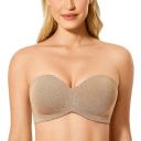 DELIMIRA Women's Non-Padded Underwire Minimizer Support Strapless Bra
