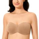 DELIMIRA Women's Non-Padded Underwire Minimizer Support Strapless Bra