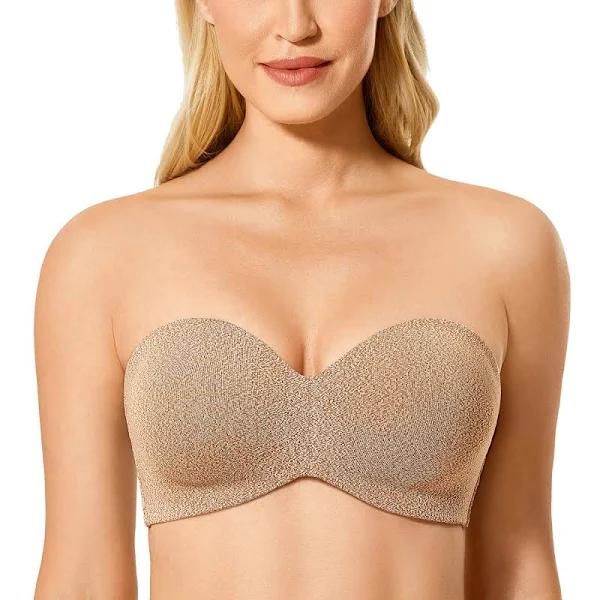 DELIMIRA Women's Non-Padded Underwire Minimizer Support Strapless Bra