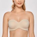 DELIMIRA Women's Non-Padded Underwire Minimizer Support Strapless Bra