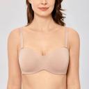 DELIMIRA Women's Non-Padded Underwire Minimizer Support Strapless Bra