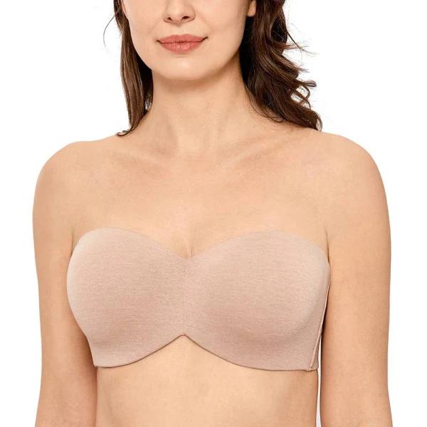 DELIMIRA Women's Non-Padded Underwire Minimizer Support Strapless Bra