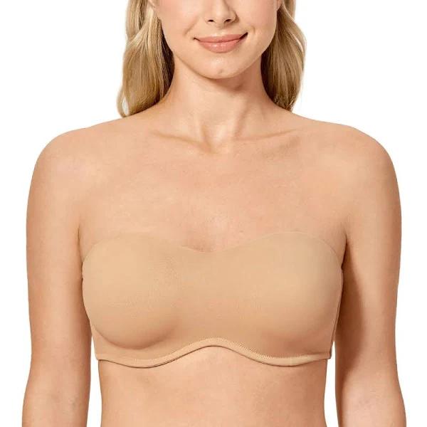 DELIMIRA Women's Smooth Seamless Invisible Underwire Strapless Minimizer Bra