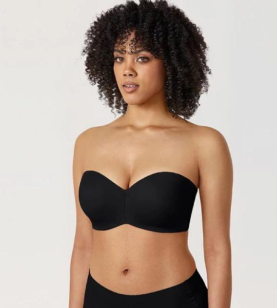DELIMIRA Women's Strapless Bra Plus Size Support Unlined Underwire Minimizer