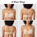 DELIMIRA Women's Strapless Bra Plus Size Support Unlined Underwire Minimizer