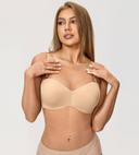 DELIMIRA Women's Strapless Bra Plus Size Support Unlined Underwire Minimizer