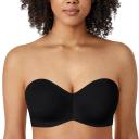 DELIMIRA Women's Strapless Bra Plus Size Support Unlined Underwire Minimizer