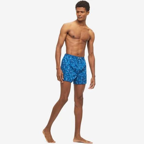 Derek Rose Men's Classic Fit Boxers Ledbury 55 Cotton Batiste Blue