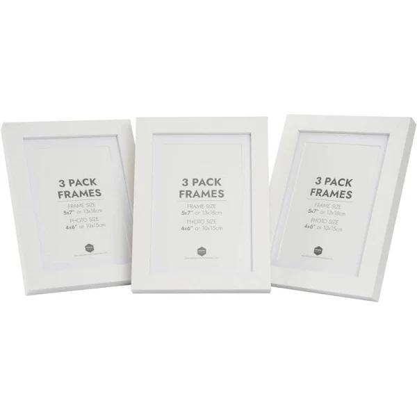 Design House Regent Photo Frame 3 Pack 5" x 7" - White