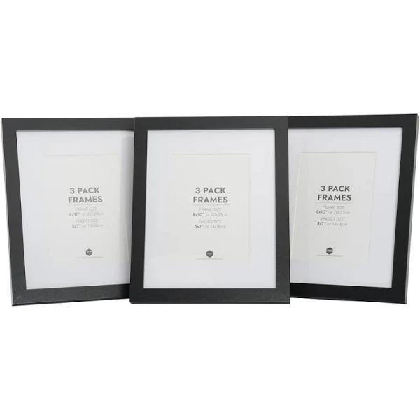 Design House Regent Photo Frame 3 Pack 8" x 10" - Black