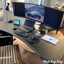 Desky Dual Ergo Edge Sit Stand Desk Dark Bamboo / 1800x750mm / White