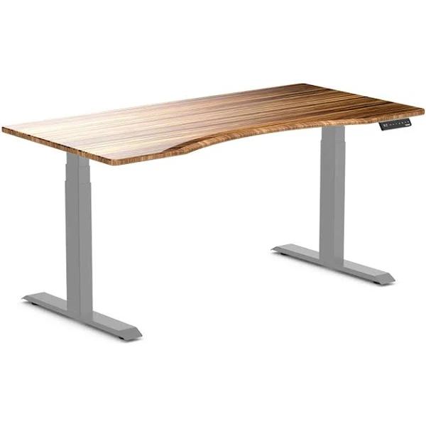 Desky Dual Ergo Edge Sit Stand Desk Tiger Bamboo / 1500x750mm / Grey