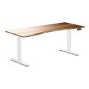 Desky Dual Ergo Edge Sit Stand Desk Tiger Bamboo / 1800x750mm / White