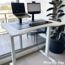 Desky Dual Ergo Edge Sit Stand Desk White / 1500x750mm / Matte Black