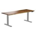 Desky Dual Hardwood Sit Stand Desk Pheasantwood / 2000x750mm / Grey