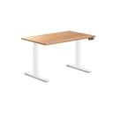 Desky Dual Hardwood Sit Stand Desk Red Oak / 1200x750mm / White