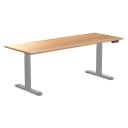 Desky Dual Hardwood Sit Stand Desk Red Oak / 2000x750mm / Grey