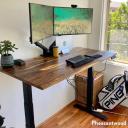 Desky Dual Hardwood Sit Stand Desk Red Oak / 2000x750mm / Grey