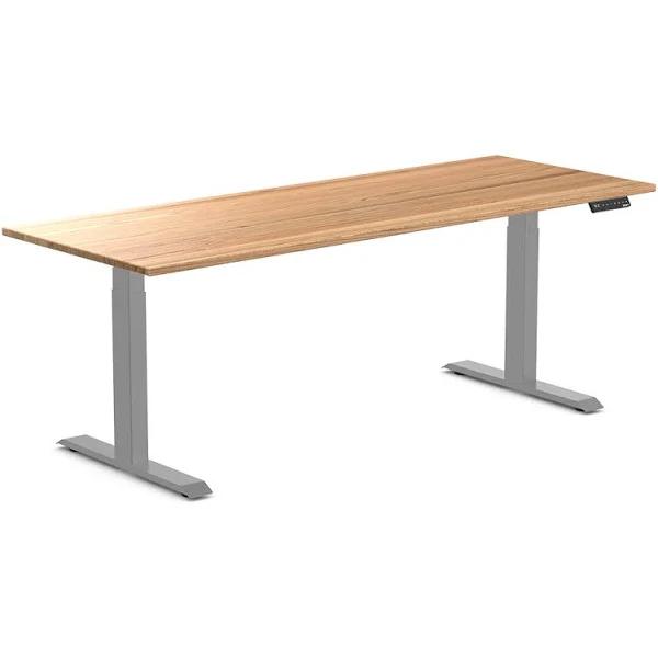 Desky Dual Hardwood Sit Stand Desk Red Oak / 2000x750mm / Grey