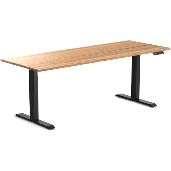 Desky Dual Hardwood Sit Stand Desk Red Oak / 2000x750mm / Matte Black