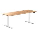 Desky Dual Hardwood Sit Stand Desk Red Oak / 2000x750mm / White