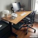 Desky Dual Hardwood Sit Stand Desk Red Oak / 2000x750mm / White