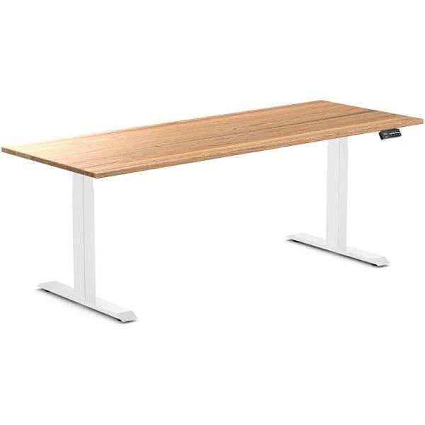 Desky Dual Hardwood Sit Stand Desk Red Oak / 2000x750mm / White