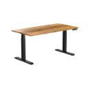 Desky Dual Hardwood Sit Stand Desk Teak / 1500x750mm / Matte Black
