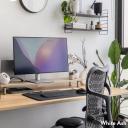 Desky Dual Hardwood Sit Stand Desk Walnut / 1500x750mm / Matte Black