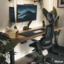 Desky Dual Hardwood Sit Stand Desk Walnut / 1500x750mm / Matte Black