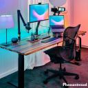 Desky Dual Hardwood Sit Stand Desk Walnut / 2000x750mm / Grey