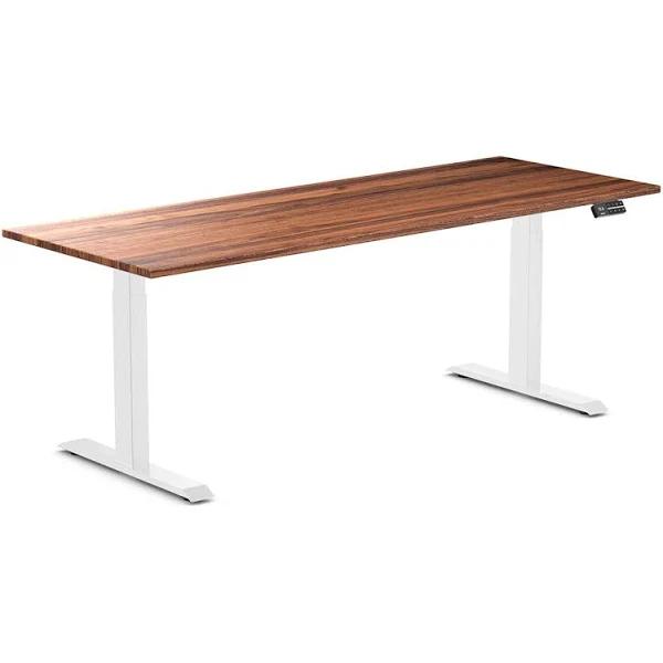 Desky Dual Hardwood Sit Stand Desk Walnut / 2000x750mm / White