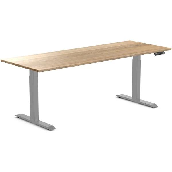 Desky Dual Hardwood Sit Stand Desk White Ash / 2000x750mm / Grey