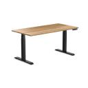 Desky Dual Hardwood Sit Stand Desk White Oak / 1500x750mm / Matte Black