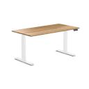 Desky Dual Hardwood Sit Stand Desk White Oak / 1500x750mm / White