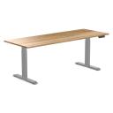 Desky Dual Hardwood Sit Stand Desk White Oak / 2000x750mm / Grey