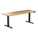 Desky Dual Hardwood Sit Stand Desk White Oak / 2000x750mm / Matte Black